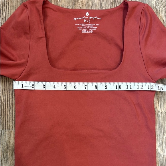 SPIRITUAL GANGSTER Shayla Seamless Long Sleeve in Rosewood Rose Women's Size M/L - Picture 5 of 9